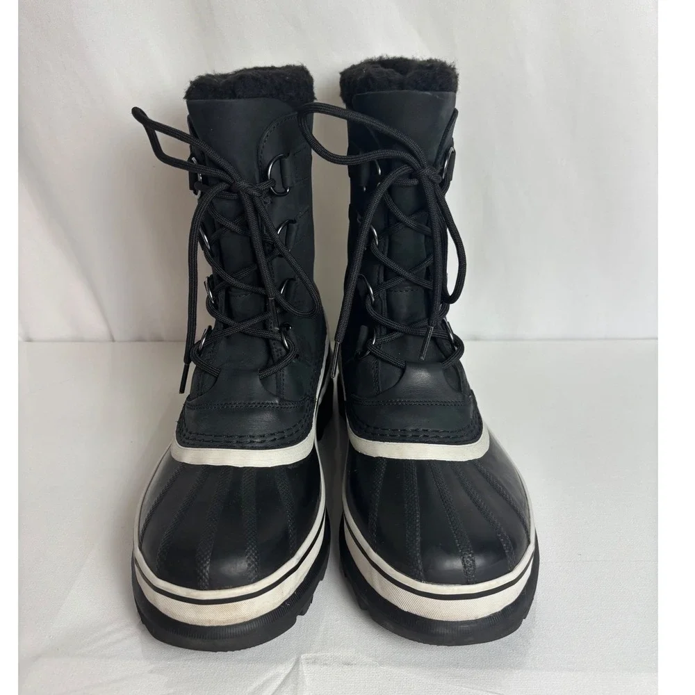 Sorel Caribou Waterproof Winter Boots Mens 8 EU 41 Black Nubuck Snow Boots
